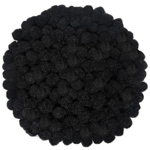 TOAOB 300 Stück Pompons 20mm Schwarz Pompom Flauschigen Plüsch Set Bälle Kunst Bommel für Lustige DIY Kreative Handwerk von TOAOB THE ONE AND ONLY BABY