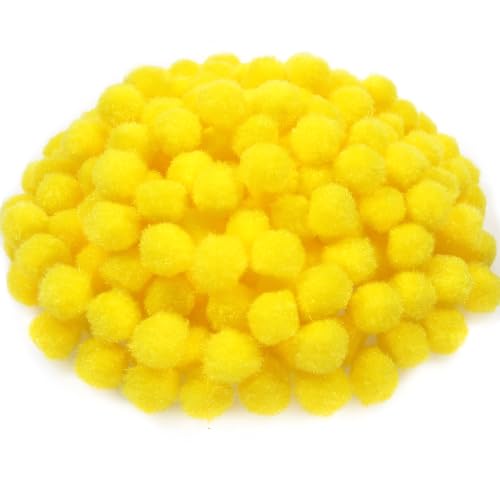 TOAOB 300 Stück Pompons 25 mm Gelb Pompom Flauschigen Plüsch Set Bälle Kunst Bommel für Lustige DIY Kreative Handwerk von TOAOB THE ONE AND ONLY BABY