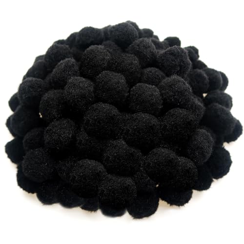 TOAOB 300 Stück Pompons 30mm Groß Schwarz Pompom Flauschigen Plüsch Set Bälle Kunst Bommel für Lustige DIY Kreative Handwerk von TOAOB THE ONE AND ONLY BABY