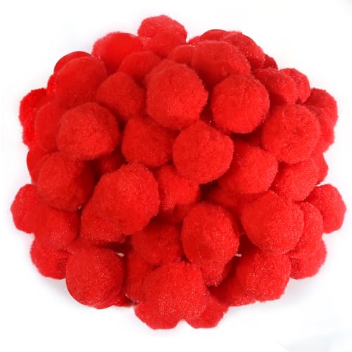 TOAOB 300 Stück Pompons 40mm Rot Pompom Flauschigen Plüsch Set Bälle Kunst Bommel für Lustige DIY Kreative Handwerk von TOAOB THE ONE AND ONLY BABY