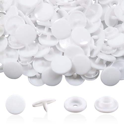 TOAOB 50 Set T5 Druckknöpfe Kunststoff Basteln Buttons Snaps Weiß Plastik Nähfrei Zubehöre für Stoff alle Arten DIY Kleidung Accessoires von TOAOB THE ONE AND ONLY BABY