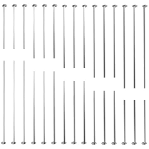 TOAOB 500 Stück Edelstahl Flachen Kopfstifte 20mm bis 50mm Nietstifte Kettelstifte Prismenstifte Silberton für DIY Schmuckherstellung von TOAOB THE ONE AND ONLY BABY
