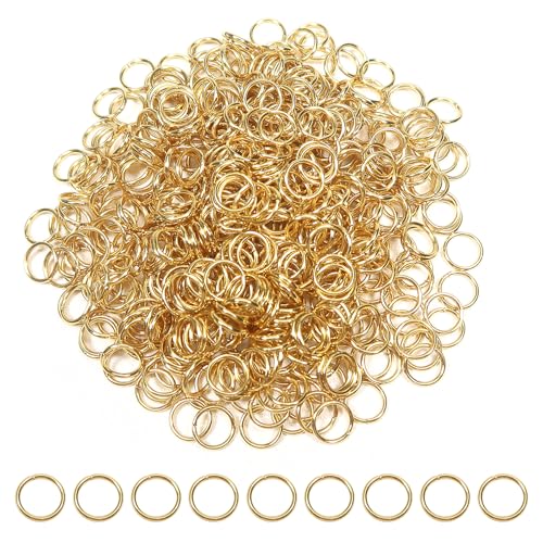 TOAOB 500 Stück Jump Ringe Golden Spaltringe 6mm Edelstahl Sprungringe Offene Biegeringe Verbindungsringe für DIY Schmuckherstellung Halsketten Armband Schlüsselanhänger von TOAOB THE ONE AND ONLY BABY