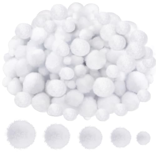 TOAOB 500 Stück Pompons 10 mm bis 30 mm Weiß Pompom Flauschigen Plüsch set Bälle Kunst Bommel für Lustige DIY Kreative Handwerk von TOAOB THE ONE AND ONLY BABY