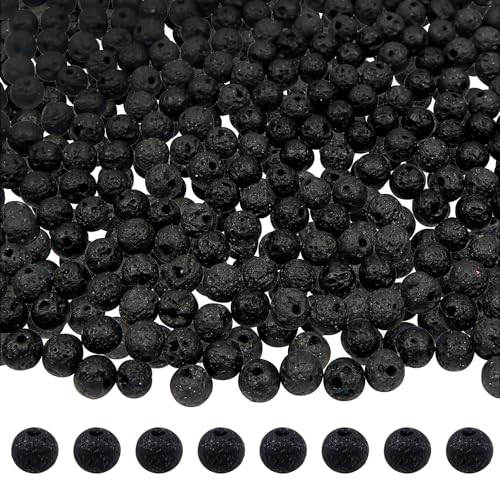 TOAOB 580 Stück Lava Perlen Natürlich Schwarz 4mm Runde Lose Perlen Energy Stone für Schmuckherstellung von TOAOB THE ONE AND ONLY BABY