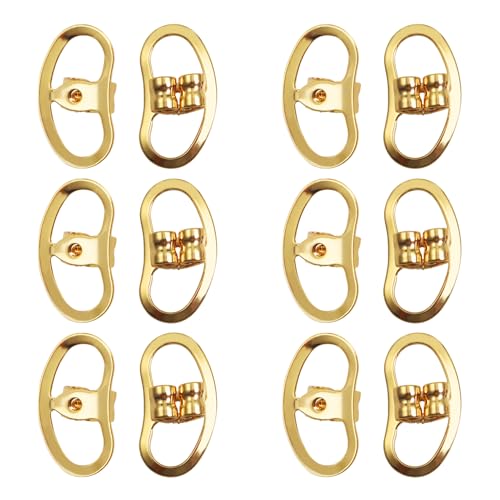 TOAOB 6 Stück Messing 18K Vergoldet Ohrringheber Einstellbare Earring Lifter Backs Golden 7.3x13mm Ohrring Zubehör Verschlüsse Ohrringaufzüge für Schmuckherstellung von TOAOB THE ONE AND ONLY BABY