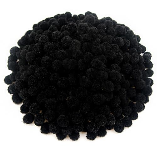 TOAOB 600 Stück Pompons 10mm Klein Schwarz Pompom Flauschigen Plüsch set Bälle Kunst Bommel für Lustige DIY Kreative Handwerk von TOAOB THE ONE AND ONLY BABY