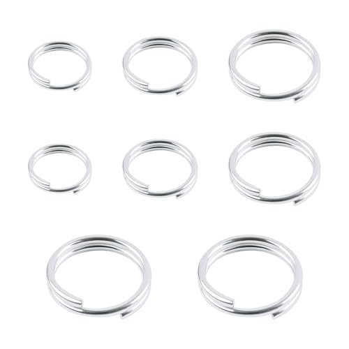 TOAOB 8 Stück 925 Silber Doppelschlaufen Biegeringe Spaltring Mini Runde 4 mm bis 8 mm für Verbindungsringe Schmuckherstellung Halsketten Armbänder Ohrringe Basteln von TOAOB THE ONE AND ONLY BABY