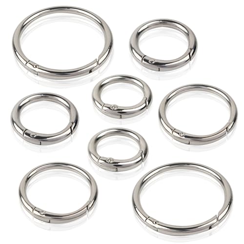 TOAOB 8 Stück Karabinerring mit Federöffnung 25mm 30mm 40mm 60mm Ring Karabiner Rund O Ringe Zinklegierung Silberton DIY Zubehör für Schlüsselanhänger Halter Taschen Geldbörsen Tragetaschen von TOAOB THE ONE AND ONLY BABY