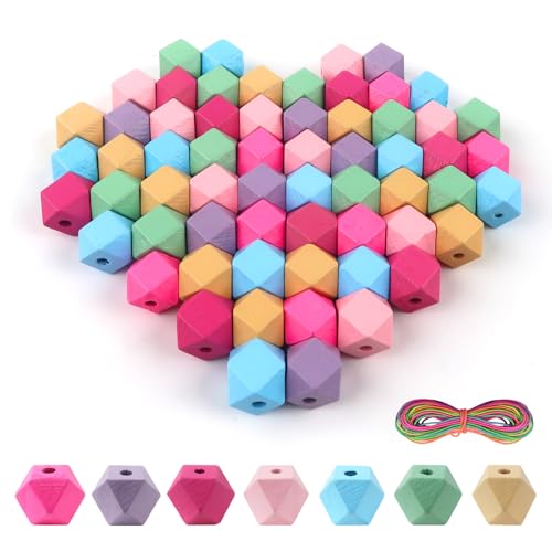 TOAOB 91 Stück Natürliche Achteckig Bunte Holzperlen zum auffädeln Holzkugeln 15mm mit Loch set Geometrische Holz Perlen Basteln für DIY Schmuck Herstellung TOAOB 91 Stück Natürliche Achteckig Bunte Holzperlen zum auffädeln Holzkugeln 15mm mit Loch set Geometrische Holz Perlen Basteln für DIY Schmuck Herstellung von TOAOB THE ONE AND ONLY BABY