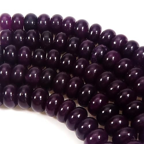 TOAOB Natürliche Amethyst Kristalle 8mm Edelstein Perlen Flach Runde mit Loch 1 Streifen zum Schmuck Basteln Auffädeln DIY Armband Halsketten Schmuckherstellung von TOAOB THE ONE AND ONLY BABY