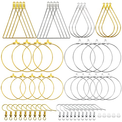 Toaob 280 Stück Kreativset Ohrringe Silber Gold mit Haken für Ohrringe und Verschlüsse Rückseite Grundierung und Anhänger für Schmuckherstellung von TOAOB THE ONE AND ONLY BABY