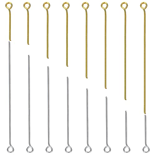 TOAOB 800 Stück Eye Pins Silber und Gold Metall Kettelstifte Nietstifte mit Öse Gemischte Größe für Ohrring Schmuckherstellung von TOAOB THE ONE AND ONLY BABY