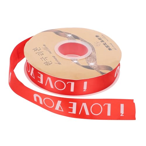 TOBBOMEY 1 Rolle Liebe Packband Herz Dekor Wickelband Geschenkband Zum Valentinstag Ich Liebe Dich Band Hochzeitsartikel Errötendes Dekor Herz-satinband Strumpffüller Schleife Polyester Rot von TOBBOMEY