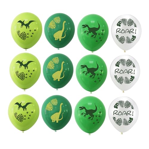 TOBBOMEY 1 Satz 32 Stk Dinosaurier-bedruckte Luftballons Dekorationen Ballonbogen Girlande Dinosaurier Bedruckter Ballon Grüne Luftballons Einhorn-kuchenaufsatz Raupe Neon Latex-material von TOBBOMEY