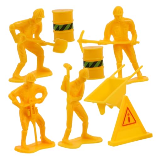 TOBBOMEY 1 Satz Konstruierte Kuchendekoration Baustellen Kuchen Deko Bauarbeiter tortenzubehör Bauarbeitermodelle bezaubernde Arbeiterfiguren Minifigur Plastik von TOBBOMEY