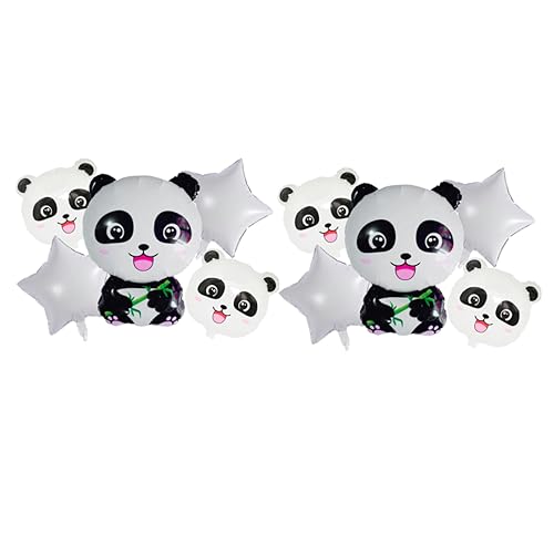 TOBBOMEY 10 Stück Panda Aluminiumfolien Ballon Tierballons Para Ballon Weiße Ballons Party Ballon Zoo Tier Ballon Weiße Ballons Panda Geburtstagsdekorationen Cartoon Ballon von TOBBOMEY