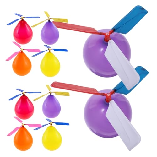 TOBBOMEY 10St Ballonflugzeug fliegende Ballons Spielzeughubschrauber Flugzeugballons Heliumballon Spielzeug Kinder Pfeifen Spielzeug Ballonwerfer Luftballons für Kinder stanzen Gummi von TOBBOMEY