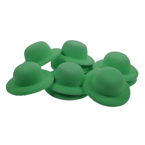 TOBBOMEY 10St Mini-Strohhut Mini-Hüte Rosa Hut Mini-Fedora Mini-Zylinder Kleiner Hut Puppenhüte Foto-Requisiten-Zubehör Puppenmütze selber Machen Mini-Hausparty-Hüte Hut- Flanell Green von TOBBOMEY