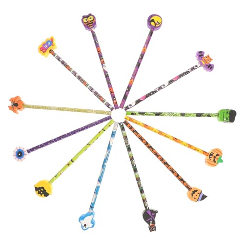 TOBBOMEY 12 Stück Teiliges Holzbleistift Halloween mit Radiergummi Umweltfreundlich Leicht Spitzbar für Zeichnen Schreiben Halloween Party Deko für Jungen Mädchen TOBBOMEY 12 Stück Teiliges Holzbleistift Halloween mit Radiergummi Umweltfreundlich Leicht Spitzbar für Zeichnen Schreiben Halloween Party Deko für Jungen Mädchen von TOBBOMEY
