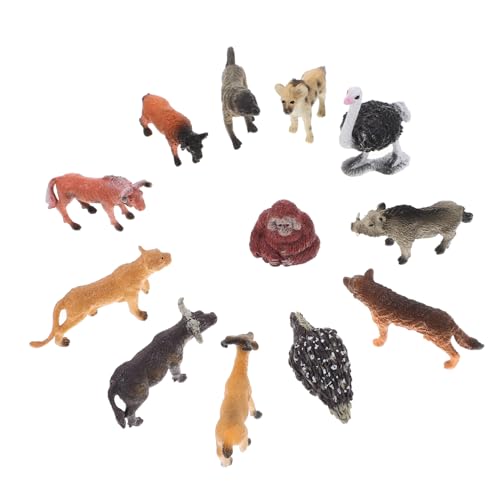 TOBBOMEY 12St Simulierter afrikanischer Tiermodellsatz Tiere Tortenaufsatz Dschungeltiere Miniaturen wohnungsdeko hausdeko tierische Verzierung Tierfiguren zur Dekoration Tierstatue Plastik von TOBBOMEY