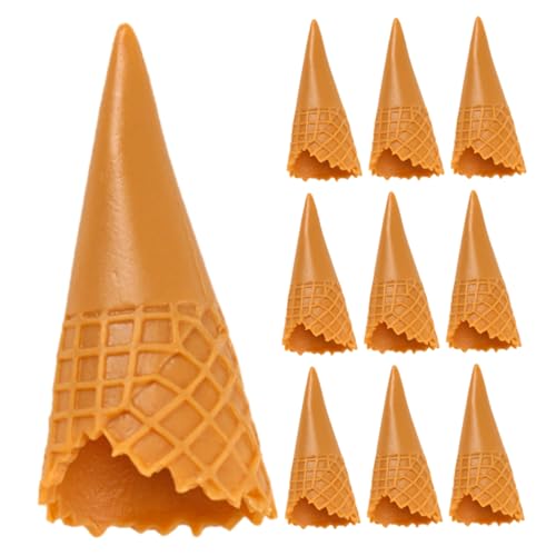 TOBBOMEY 15st Simulationskegel Zapfen EIS Creme Mini-Food- Haarspange DIY Charme Handyhüllenanhänger Selber Machen Haarnadel-Charme Niedliche Handyhüllen-Dekoration Light Brown PVC von TOBBOMEY