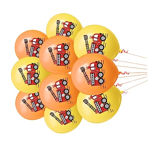 TOBBOMEY 20 Stück 12 Latex Luftballons Feuerwehrauto Druckballons Geburtstagsballons Lkw Ornament Ballonornament Ballonstrauß Feuerwehrauto Musterballons Partyballons von TOBBOMEY