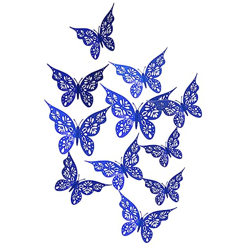 TOBBOMEY 24 Pcs Schmetterling Wandkleher Aufkleber Aufkleber Für Mädchen Wandaufkleber Für Wohnzimmerschale Und Stick Wandtattoos Schalen Und Stick DIY Wandtattoos Wandtattoos Blaues von TOBBOMEY