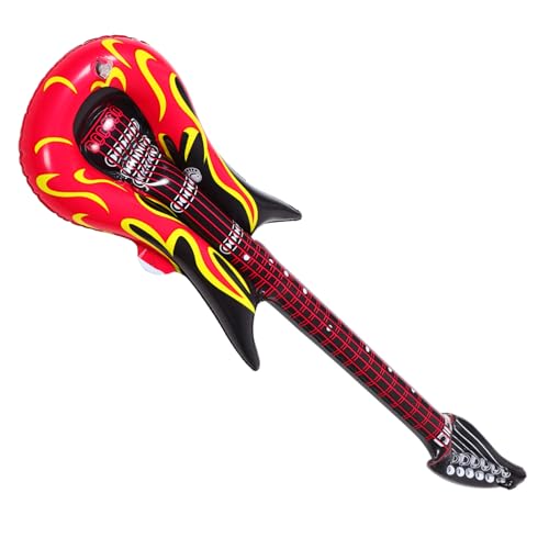 TOBBOMEY 2St aufblasbare gitarre Gitarre Musikspielzeug für gitarre halloween luftballons Gitarrenballons Halloween aufblasbarer Klavierspieler PVC rot von TOBBOMEY