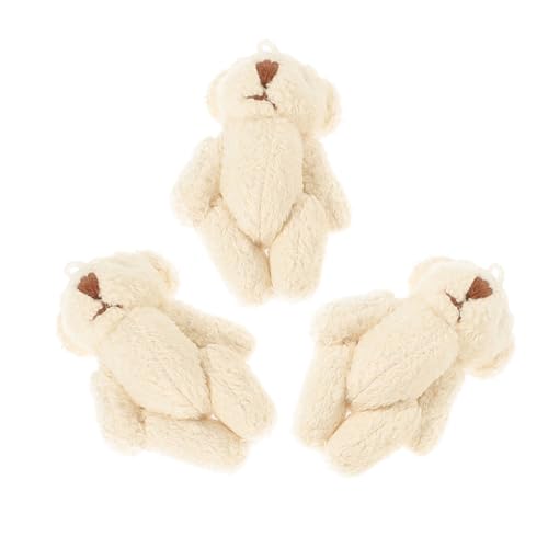 TOBBOMEY 3st Puppe Aus Perlensamt Ausgestopft Plüschtier Niedlich Kuscheltiere Bären Tragen DIY Bär Handwerksprojekte Machen Kleidungsdekor Bekleidungszubehör Pp Baumwolle Beige von TOBBOMEY