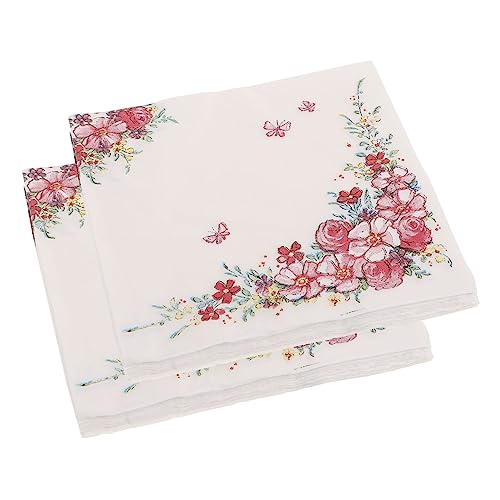 TOBBOMEY 4 Papierserviette Geblümte Pappteller Wildblumen-partydekorationen Tee Servietten Dessertservietten Servietten Dekorativ Frühlingsblumenservietten Servietten Mit Blumendruck von TOBBOMEY