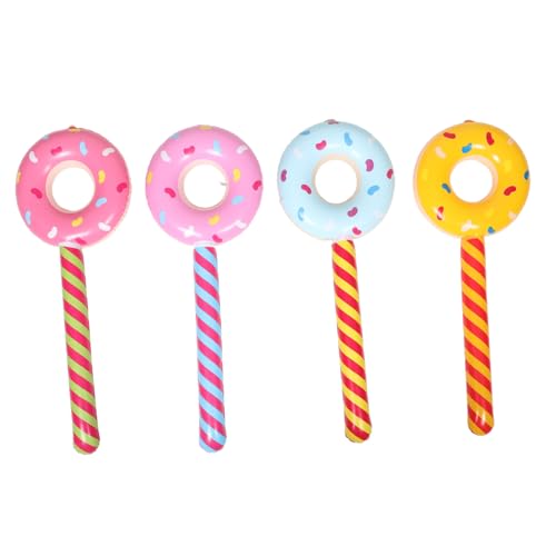 TOBBOMEY 4 Stück Aufblasbarer Donut-stick Süßigkeitendekorationen Für Partys Donut-partyzubehör Aufblasbare Donut-lutscher-spielzeuge Donut-schwimmer Gefälschte Süßigkeiten Ballon Pvc von TOBBOMEY