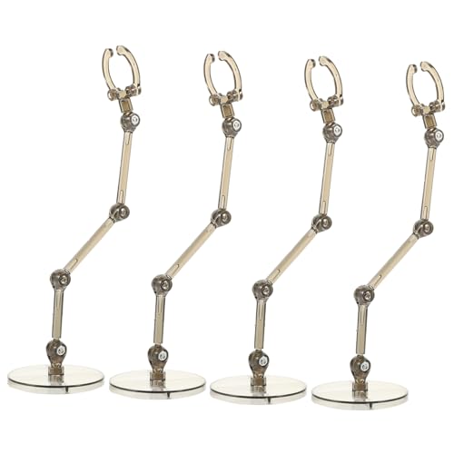 TOBBOMEY 4 Stück Puppenständer Süßigkeiten-Präsentationsständer Aktion Plattenständer figure stand schaukasten Desktop-Figurenständer Unterstützung für Actionfiguren Plastik Grey von TOBBOMEY