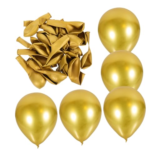 TOBBOMEY 50 Stück Ballon Aus Metall Luftballons Für Hochzeitsfeiern Hochzeits-brautballons Geburtstagsfeier Dekorativer Luftballon Hochzeitsballons Ballonbogen-kit Golden Emulsion von TOBBOMEY