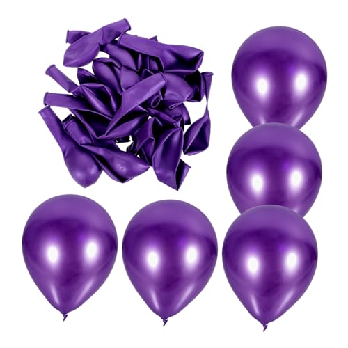 TOBBOMEY 50 Stück Ballonanordnung luftballons Ballongas Dekoballons geburtstagsdeko Party-Layout-Ballons Ballonbogen-Kit Dekorationen für Hochzeitsballons Empfangsballons Emulsion Violett von TOBBOMEY