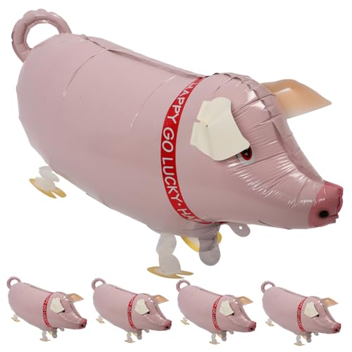 TOBBOMEY 5st Ballon Tierspielzeug Partyspiel Aufblasbarer Stock Aufblasbare Nutztiere Partei Aufblasbar Aufblasbare Tiere Tierisches Spielzeug Aufblasbares Aluminiumfolie Rosa von TOBBOMEY