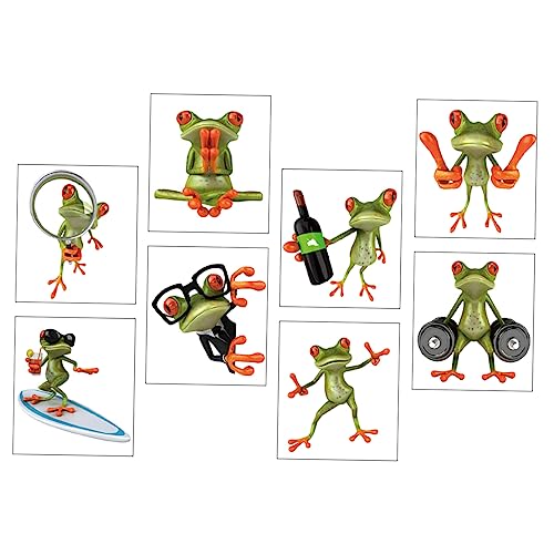 TOBBOMEY 8St Kreativer Frosch Auto Aufkleber Fensteraufkleber Kühlschrankaufkleber süßer Vinyl-Aufkleber 3D-Aufkleber Frog Sticker Frogs Aufkleber Autoaufkleber Wandtattoo Frösche PVC von TOBBOMEY