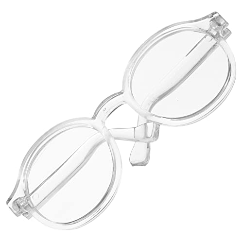 TOBBOMEY Puppenbrille Leichte Brille Damen Mini-Sachen Gruselige Puppe Brille Für Frauen Puppenzubehör Auffällige Gläserdekore Gläser Dekore Brillen Für Puppen Plastik Transparent von TOBBOMEY