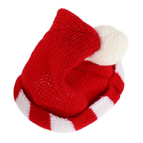 TOBBOMEY Puppenmütze Minihüte für Puppen Mini-Strickmützen aus Wollgarn Puppenhut Kunst DIY Handwerk Strick Dekoration Minihüte zum Basteln Mini-Hüte Miniatur-Puppenhüte rot von TOBBOMEY