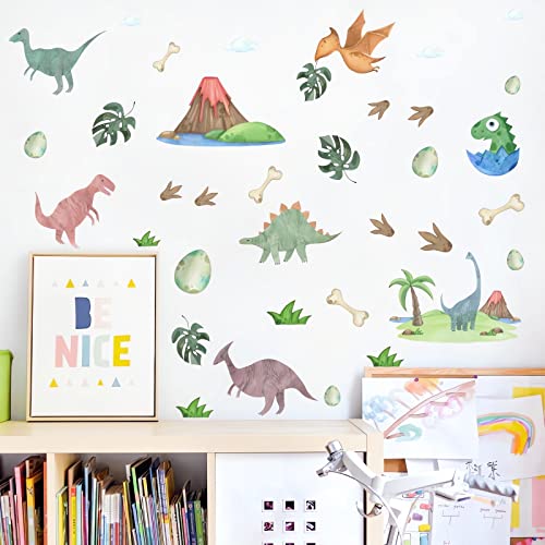 Dinosaurier Wandtattoo, Wandsticker Kinder, Dinosaurier Kleben Aufkleber Wandaufkleber Wanddeko für Kinder Schlafzimmer Jungen Mädchen (9314) von TOCAVE