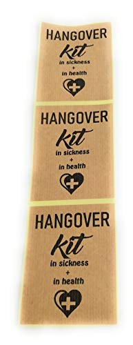 Hangover Set mit 50 Klebeetiketten, Kraftpapier, 9 x 7 cm von TODOKRAFT