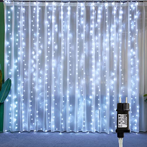 Lichtervorhang 3x3m 300 Leds, Led Lichterketten Vorhang Weihnachtsdeko Innen mit 8 Modi, IP44 für Weihnachten Kinderzimmer, Außen, Party, Hochzeit usw von TOFU