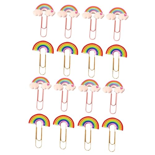 16St Regenbogen-Büroklammer tierische Büroklammern Befestigungsclips für Dokumente Dekor Farbige Büroklammern PVC Büroklammern Office-Dokumentenklammern stabile Clips Colorful TOGEVAL von TOGEVAL