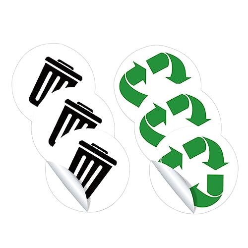 3 Sätze Müllklassifizierungsetikett Recycling-logo Behälter Recycling-aufkleber Für Mülleimer Müll Aufkleber Mülltonne Im Freien Mülltonne Mit Deckel Wertstofftonne Mit Deckel Pvc TOGEVAL von TOGEVAL