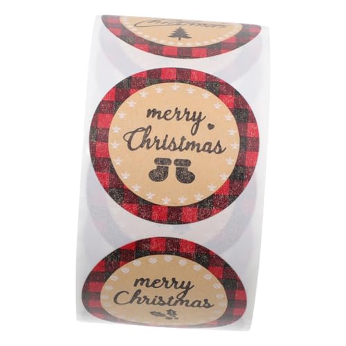 TOGEVAL 1 Rolle Aufkleber spaß festlich namenssticker weihnachten sticker weihnachts-deko klebchen wickeln Tasche Karte klebrig Etikett Weihnachtsbedarf Dichtpaste Kraftpapier von TOGEVAL