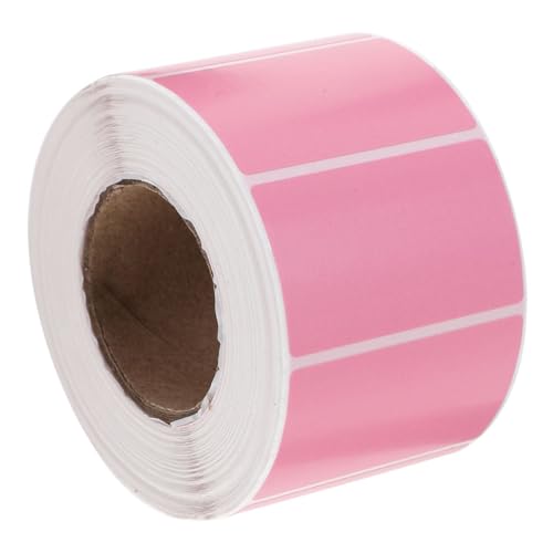 TOGEVAL 1 Rolle Express-etiketten Aufkleber Für Küchenetiketten Klare Thermoetiketten Papier Für Thermodrucker Etiketten Aufkleber Kleine Klebeetiketten Thermopapier Streifen Kreis Rosa von TOGEVAL