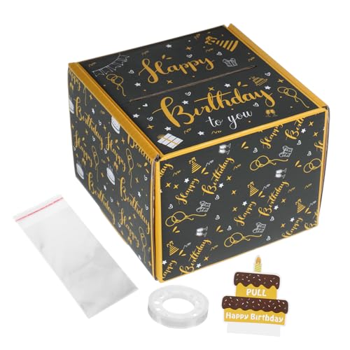 TOGEVAL 1 Satz Lotterie-Geschenkbox ueberraschungsbox suprise boxen Geld Seife Geburtstagsgeld herausziehen Überraschungsgeschenk zum Geburtstag Geldkuchenspender Papier Black von TOGEVAL