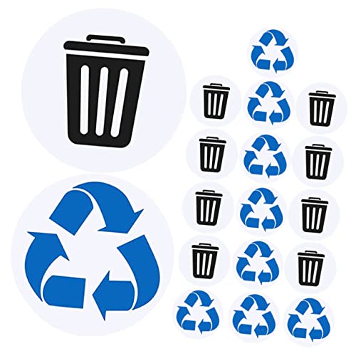 TOGEVAL 1 Set Selbstklebende Recycling Aufkleber, Mülleimer Aufkleber, Müllsortier Etiketten, Recycling Schilder Aufkleber, Mülleimer Wasserdichte Etiketten, Papierkorb Etiketten, von TOGEVAL