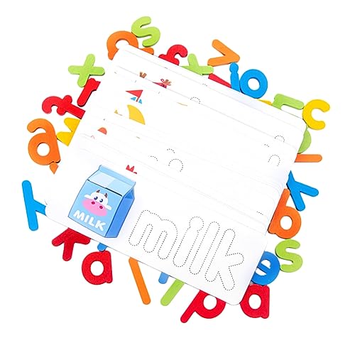 TOGEVAL 1 Set Wort Rechtschreibspielzeug Vorschulkinder Lernspielzeug Buchstaben Kognitives Spielzeug Alphabete Puzzles Karteikarten Kleinkinder Lernkarten Praktisches von TOGEVAL