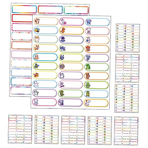 TOGEVAL 10 Blätter Etiketten für Wasserflaschen Namensschilder für Klassenzimmer Aufkleber für Flaschenetiketten namens sticker names aufkleber tags leere Aufkleberetiketten Kita-Etiketten von TOGEVAL